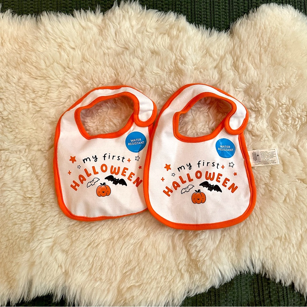 NWT, Pair of My First Halloween Bibs